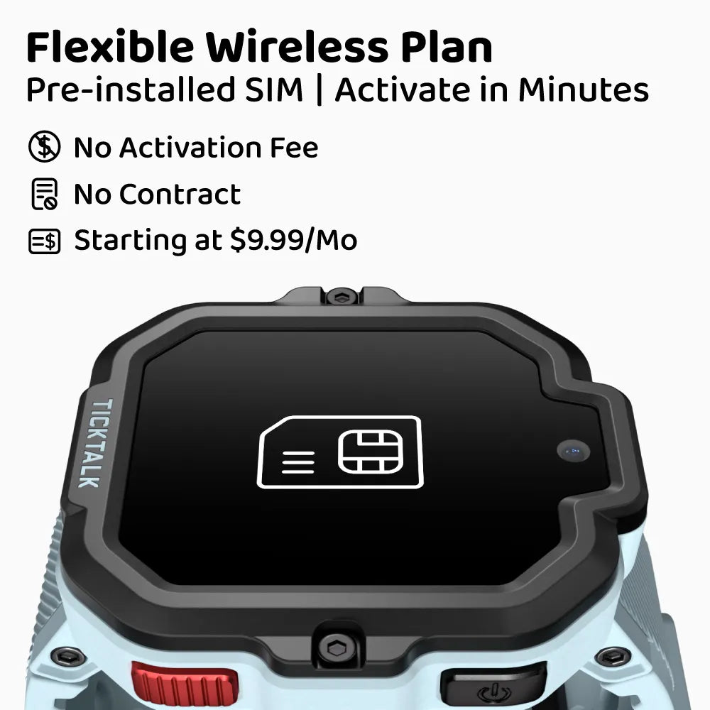 TickTalk 5 Smartwatch with Pre-Installed SIM – Flexible Wireless Plan, No Contract, AT&T, T-Mobile Network #gray