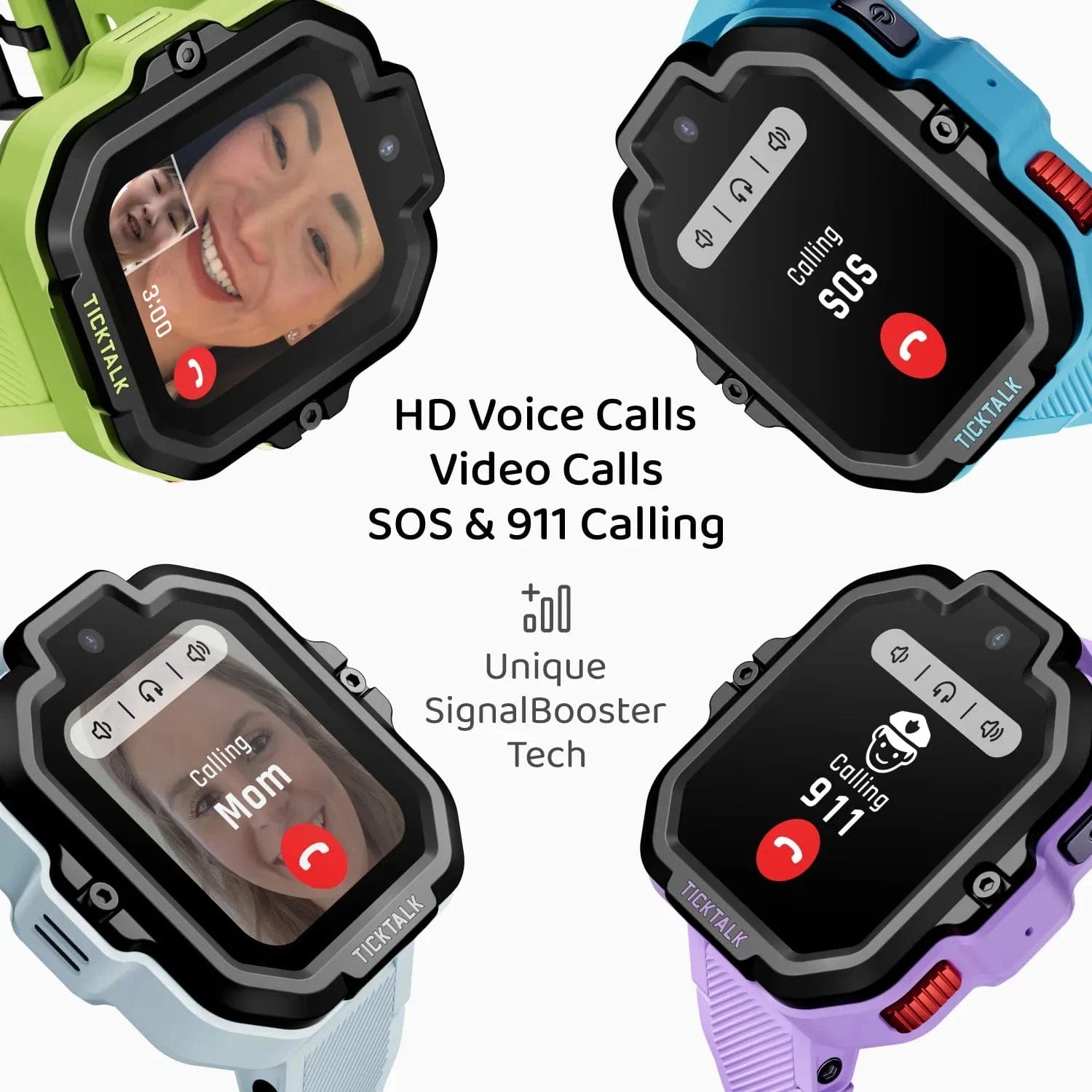 TickTalk 5 Smartwatch in Green – HD Voice Calls, Video Calls, SOS & 911 Calling #green