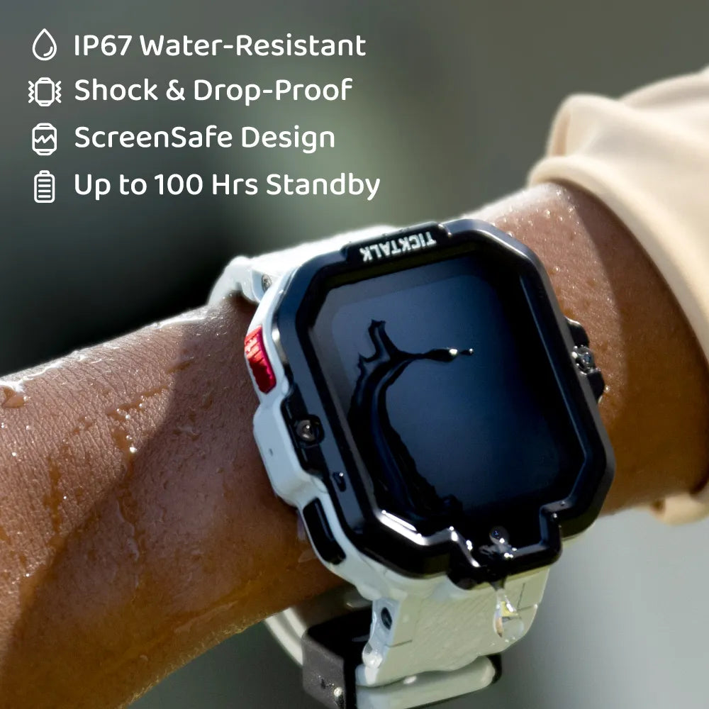 TickTalk 5 Rugged Design – Water Resistant, Shock Proof & Up to 100 Hours Standby #gray