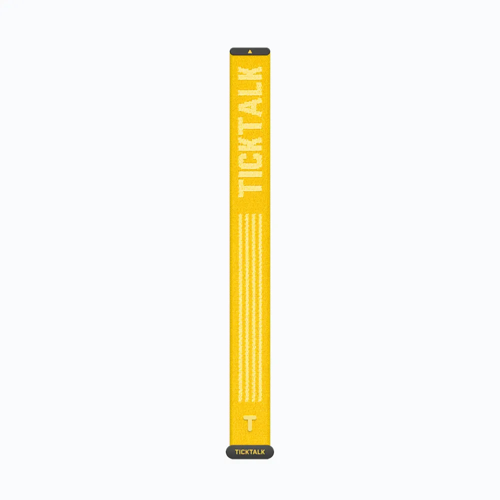 Sunshine Yellow TickTalk 6 replacement wristband laid flat, front view.