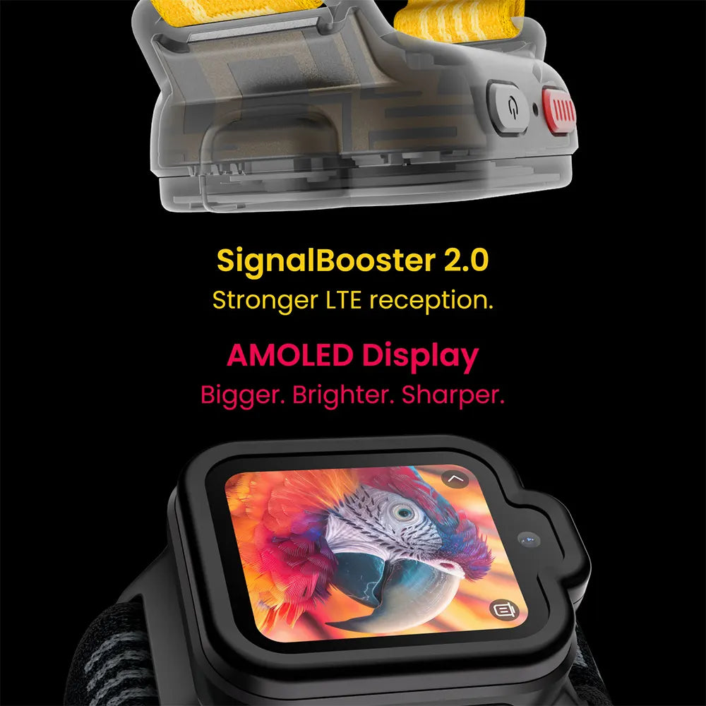 Orbit Black TickTalk 6 kids smartwatch with AMOLED display and SignalBooster 2.0 LTE reception.