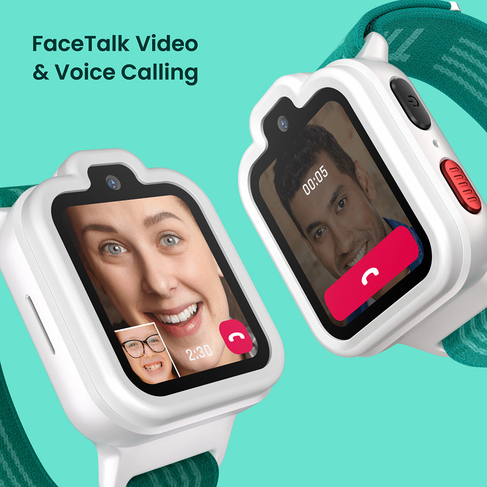 Lunar White TickTalk 6 kids phone watch with FaceTalk video calling and voice calls.