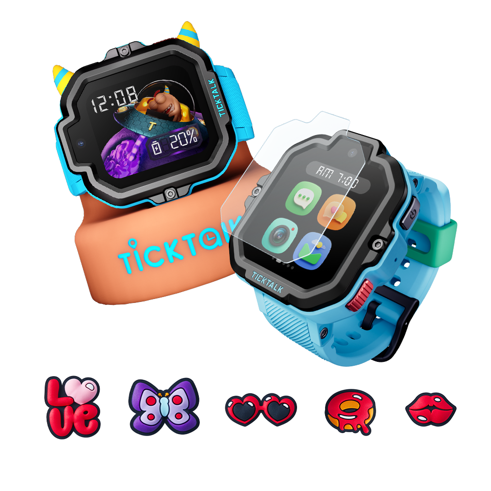 TickTalk 5 Power Base + 2x Tempered Glass Screen Protectors + 5x Sweet Chic Watch Charms - My TickTalk 