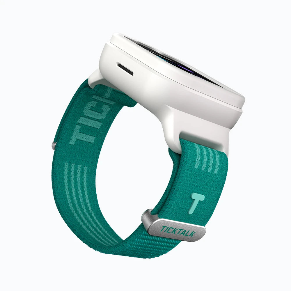 TickTalk 6 green replacement watch band shown from the side.