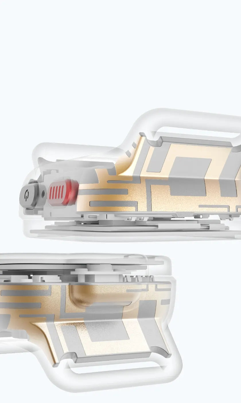 Cutaway view of the TickTalk 6 kids GPS smartwatch showing its internal components and antenna design.