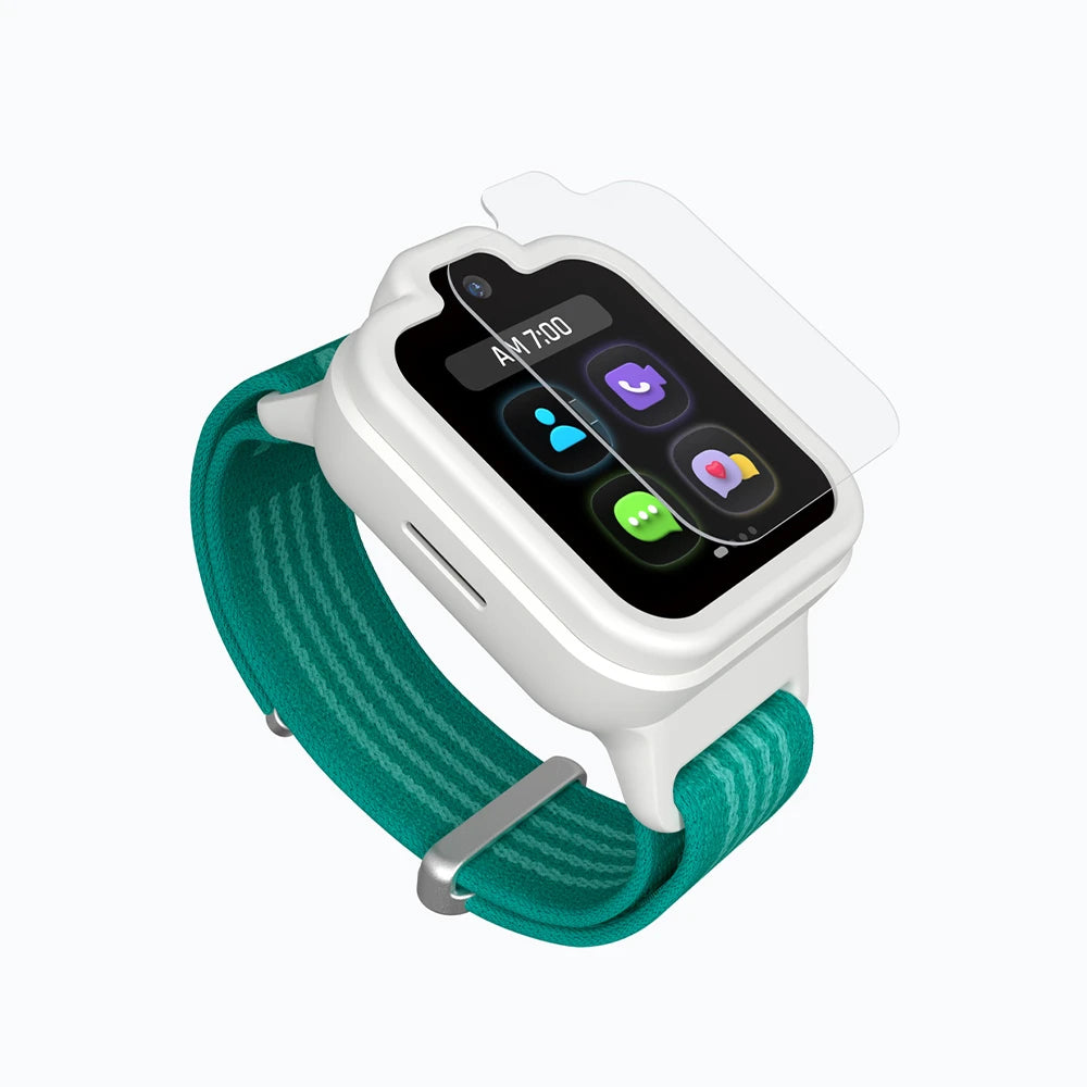 White TickTalk 6 kids smartwatch with a clear screen protector.