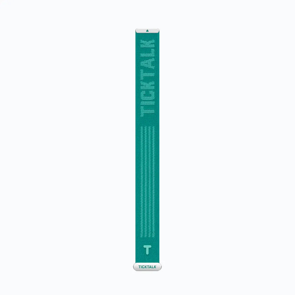 Pacific Teal TickTalk 6 replacement wristband laid flat, front view. 