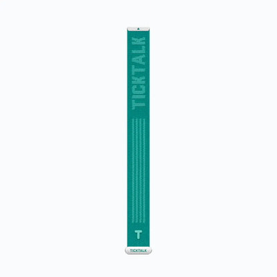 Pacific Teal TickTalk 6 replacement wristband laid flat, front view. 