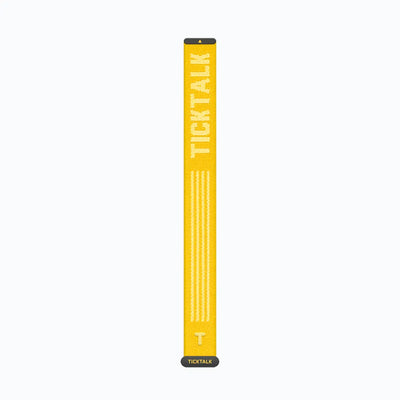 Sunshine Yellow TickTalk 6 replacement wristband laid flat, front view. 