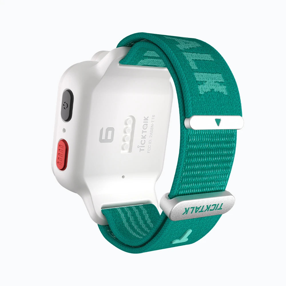 TickTalk 6 green replacement watch band shown from the back.