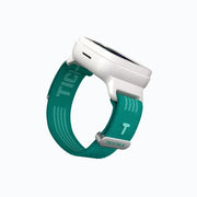 TickTalk 6 green replacement watch band shown from the back.#color_pacific-teal