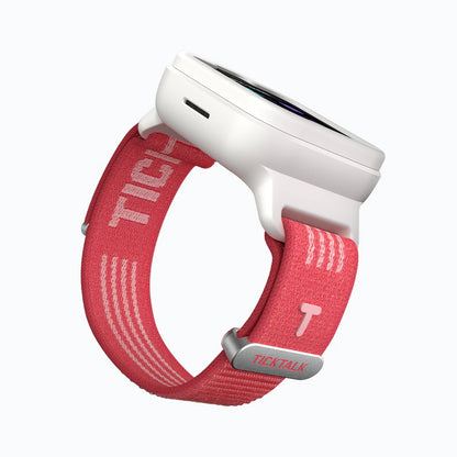 TickTalk 6 pink replacement watch band shown from the side.