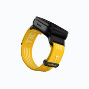 TickTalk 6 yellow replacement watch band shown from the back.#color_sunshine-yellow